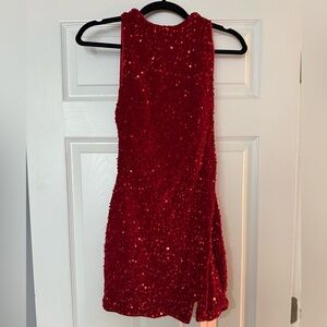SHEIN Red Sequin Mini Dress